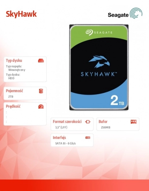 Seagate SkyHawk 2TB Hard Drive for Surveillance Systems