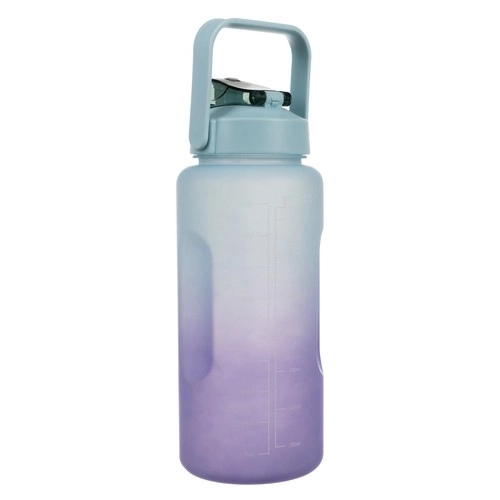 Motivierende Trinkflasche 2L Violett-Blau