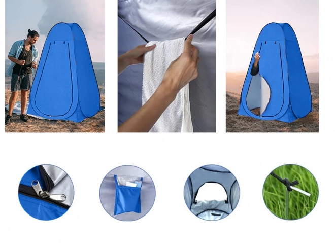 Tente de plage avec vestiaire, douche et WC