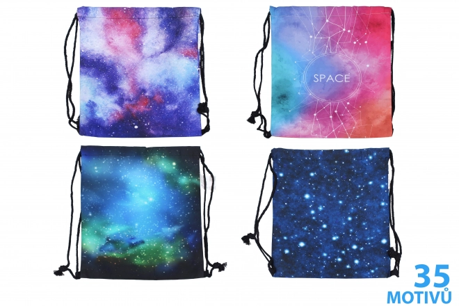 Zak voor gymschoenen met ruimte-thema Zodiac