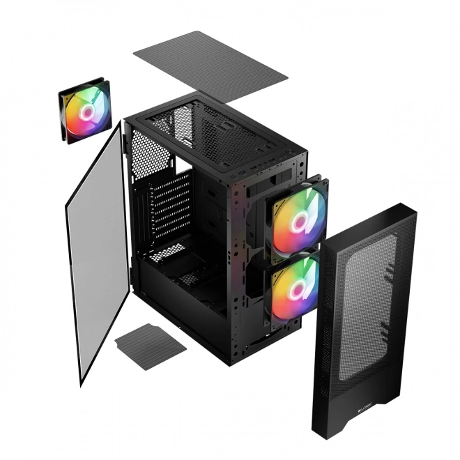 Behuizing Arya ARGB USB 3.0 Midi Tower zwart