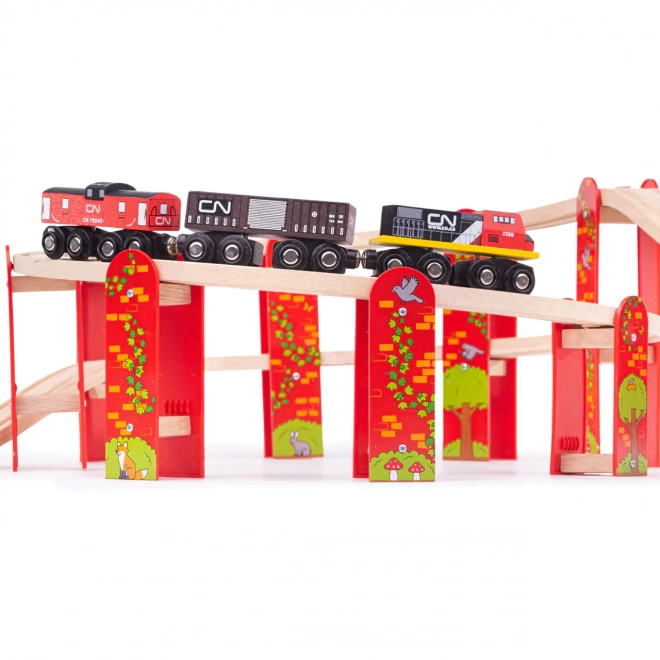 Bigjigs Rail meerlagige houten treinset