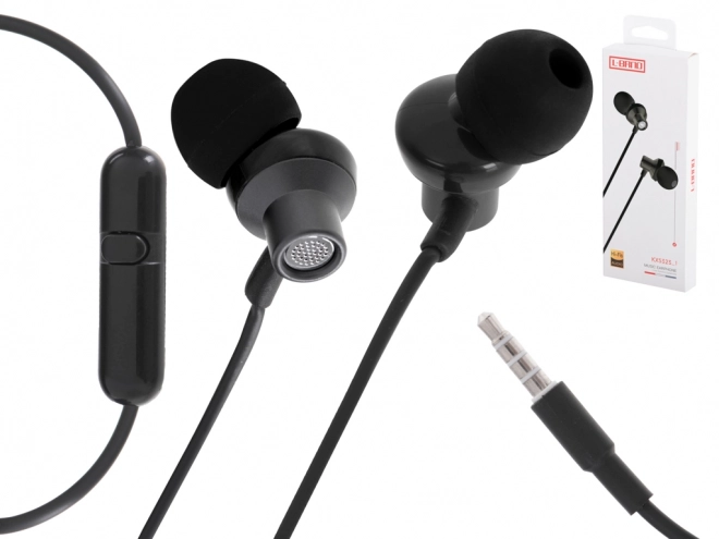 zwarte bedrade oordopjes met 3,5mm jack