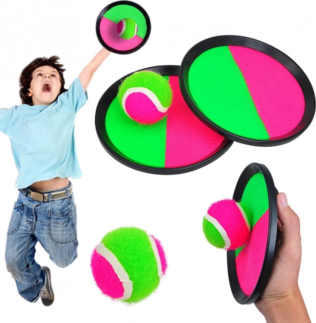 Velcro Catch Ball Game Set with Paddle and Ball