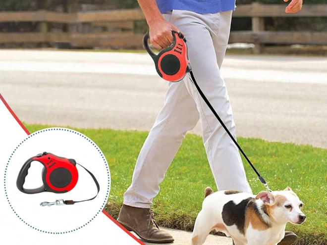 Automatische hondenriem – Rood