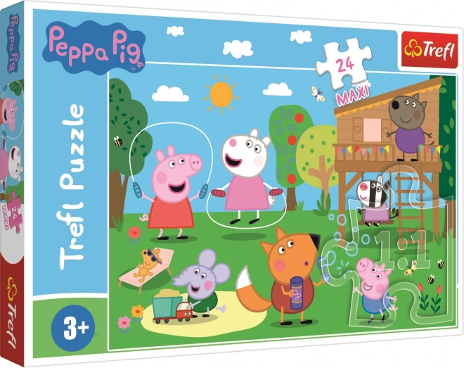 Puzzel Trefl Varkentje Peppa 24 Maxi Plezier op het veld