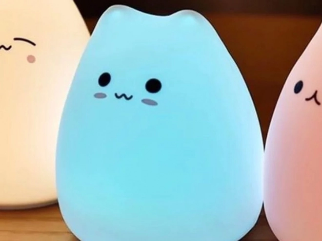 Kinder siliconen nachtlampje Kat RGB aanraak