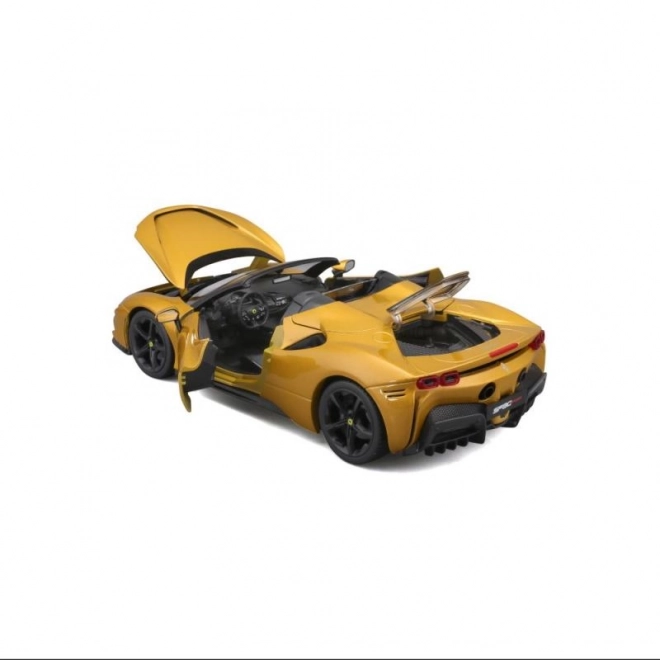 Bburago Ferrari SF90 Spider op schaal 1:18 - geel