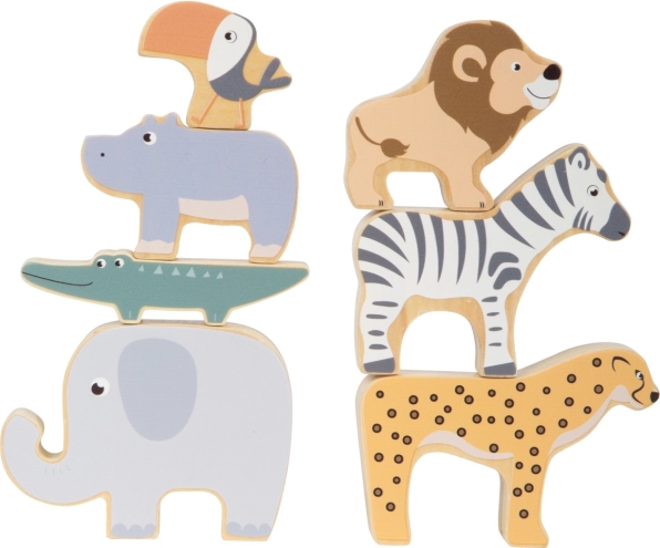 Animaux Safari en bois à empiler