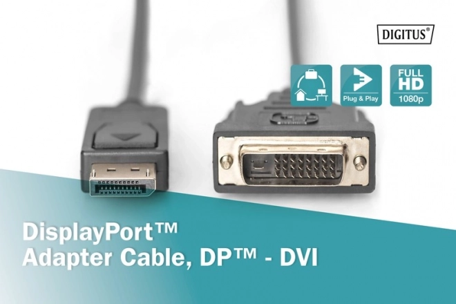 Câble DisplayPort vers DVI-D avec verrouillage 2m