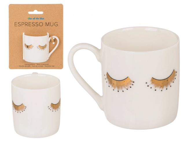 Porcelain Espresso Cup with Eyelash Design