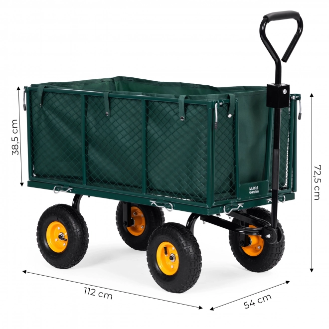Garden Transport Cart MultiGarden with Opening Sides and Large Inflatable Wheels