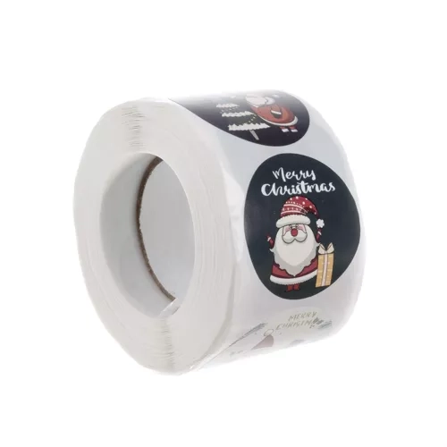 Kerststickers - rol 500 stuks. Ruhhy 22328