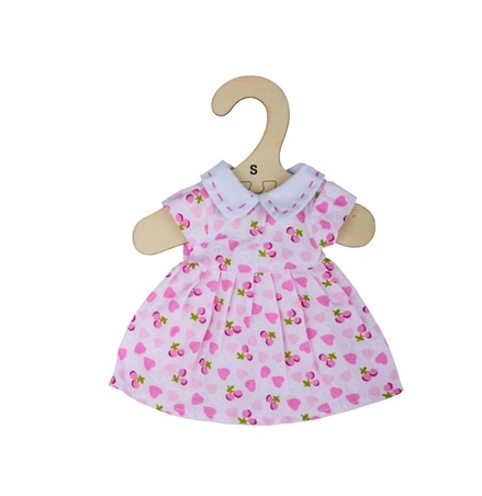 Rosa Kleider mit Herzchen für Puppen 28 cm