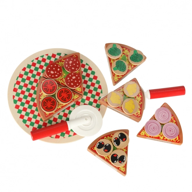 Houten speelset Pizza met accessoires