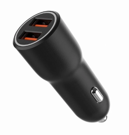 Autolader 2xUSB-A QC3.0 36W zwart