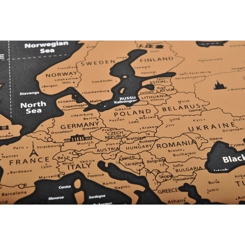 Weltkarte zum Freirubbeln mit Flaggen und Zubehör