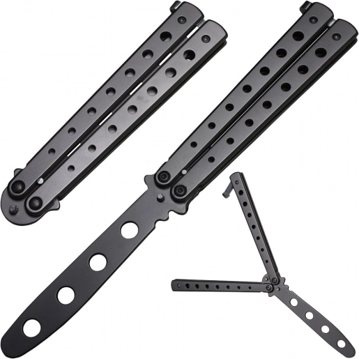 Trainingsbalisong met kameleonkleur – Stompe oefenvlindermes