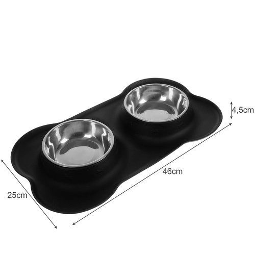 Dual Pet Bowls with Silicone Stand