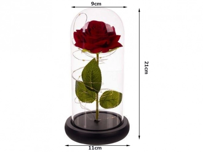 Ewige rote Rose im Glas mit LED-Licht als Geschenk für Frauen