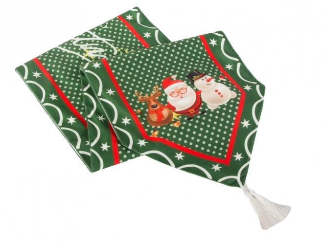 Kersttafelkleed groen 205x35 cm