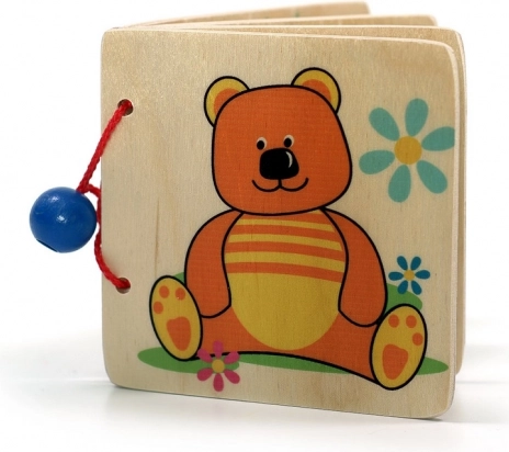 Wooden Book with Teddy Bear