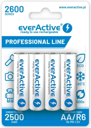 Oplaadbare batterijen AA R6 2600 mAh – set van 4 stuks