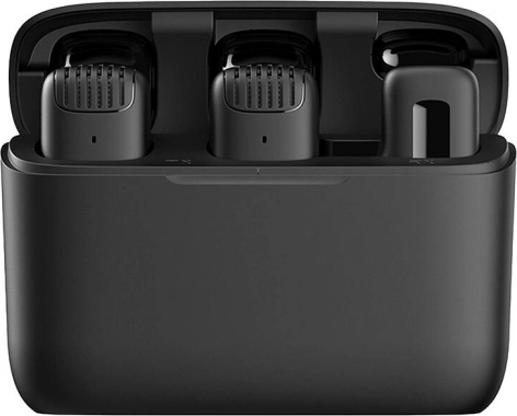 Microphones cravate sans fil APEXEL APL-MIC008 avec étui de charge (USB‑C), 2 pièces
