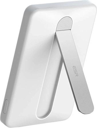 Magnetische powerbank ESR Qi2 MagSlim 5000 mAh met standaard – wit