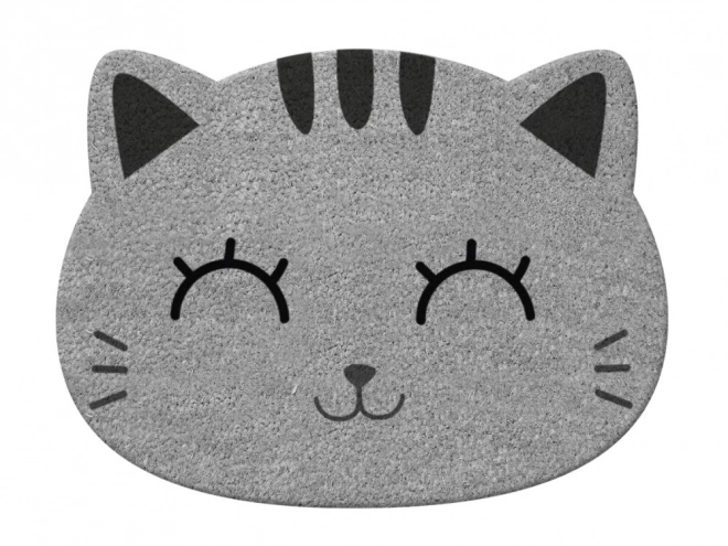 Gray Cat Welcome Mat
