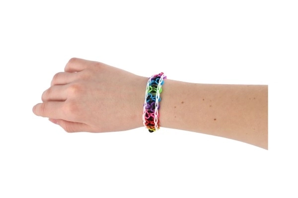 Maak je eigen armband 700+ stuks elastiekjes, kralen + gereedschap + weefgetouw voor armbanden in doos 30x24cm