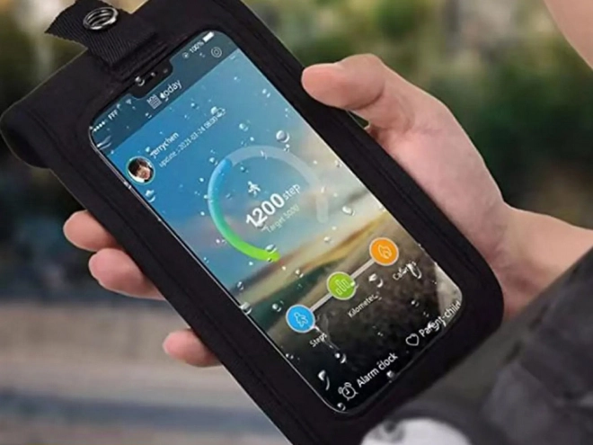 Veste de course sportive avec éléments réfléchissants et support pour téléphone