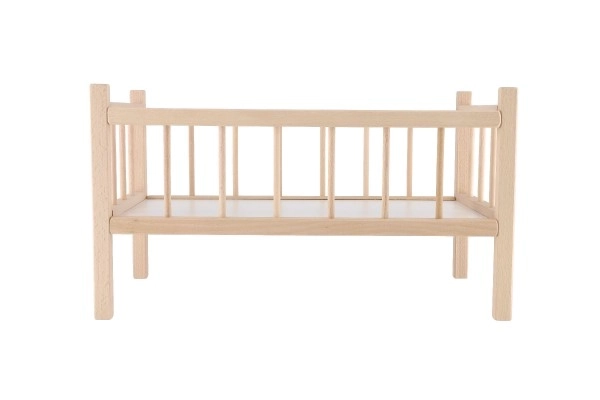 Poppenbedje hout 49x28x28cm in zak