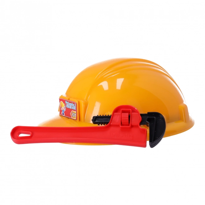 Set voor kleine klusser met helm en gereedschap