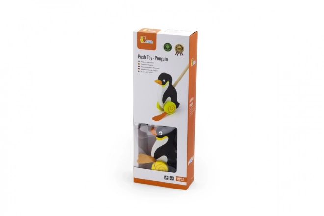 Houten trekfiguur - Pinguïn