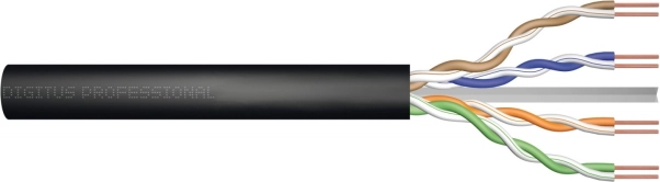 Outdoor gel-filled installation cable cat. 5e U/UTP, 305 m, black