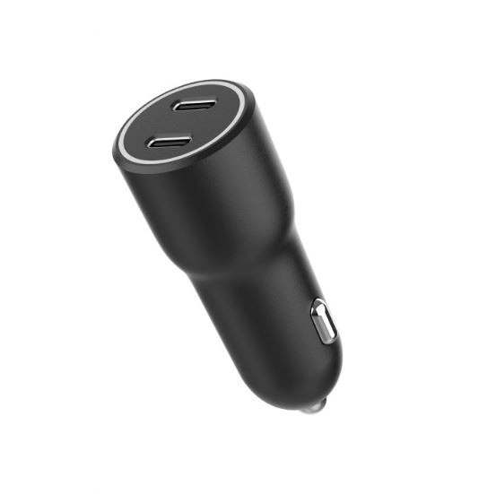 Car Charger with 2x USB-C PD 40W Black