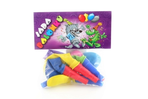 Opblaasbare ballonnen met fluitje, set van 7 stuks