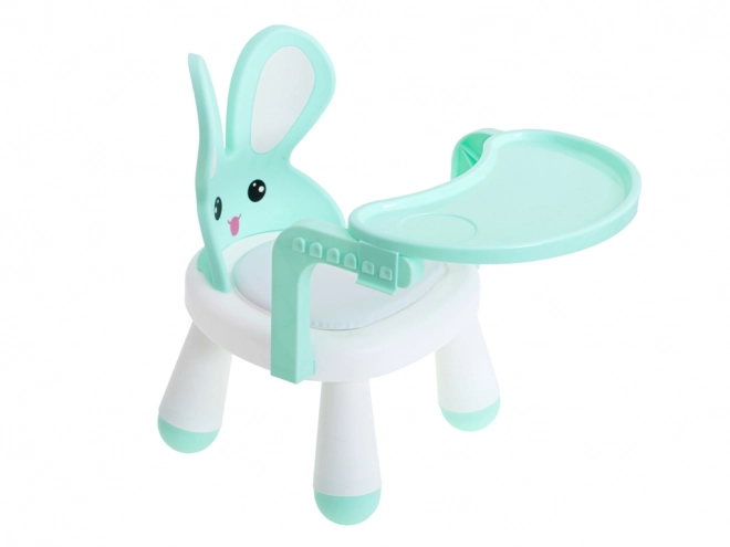Krukje voor eten en spelen met tafel turquoise