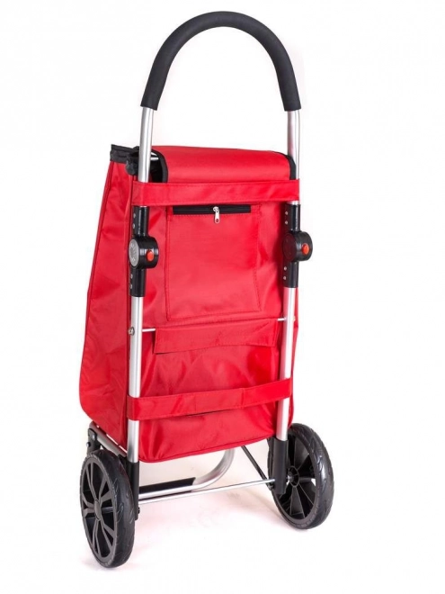 Foldable Shopping Bag with Wheels - Red