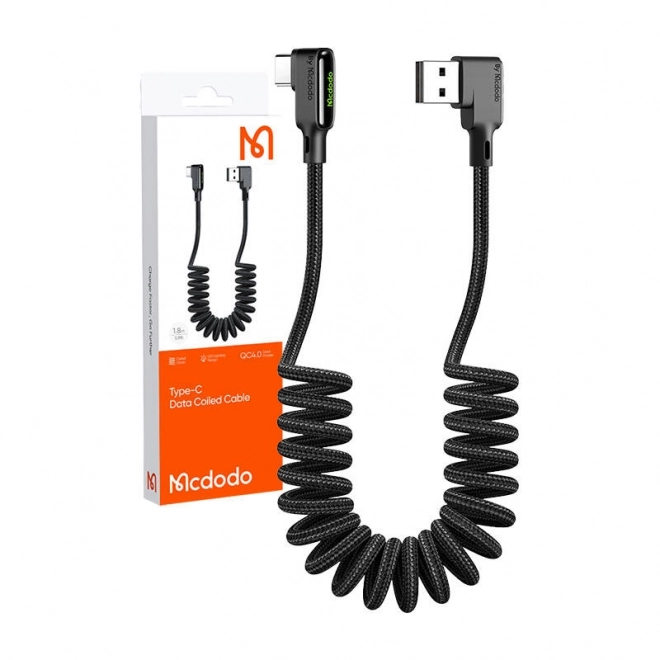 Kabel USB naar USB-C, Mcdodo CA-7310, hoekig, 1,8 m (zwart)