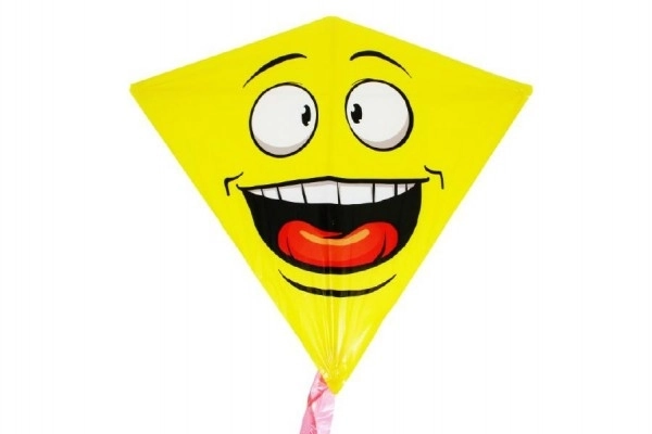 Smiley flying kite plastic 68 × 73 cm