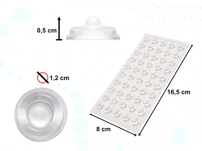 Zelfklevende siliconen stootvanger - 1,3 cm, 50 stuks