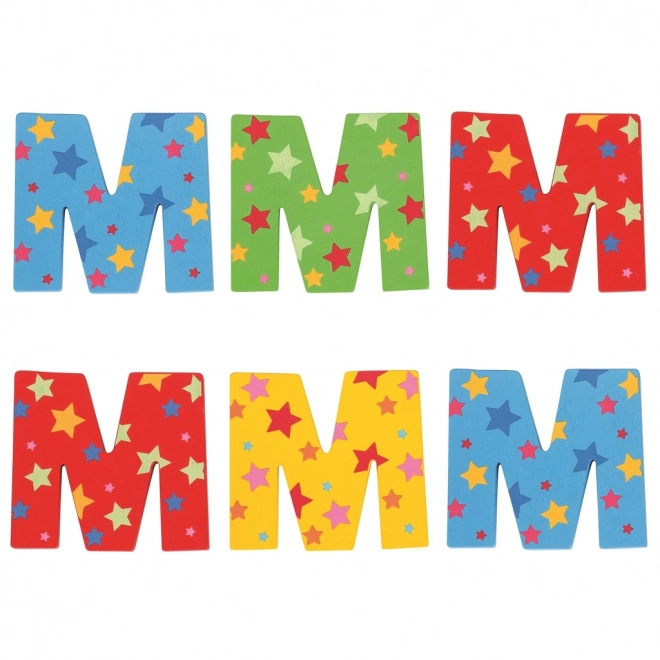 Colorful Wooden Letter Star M
