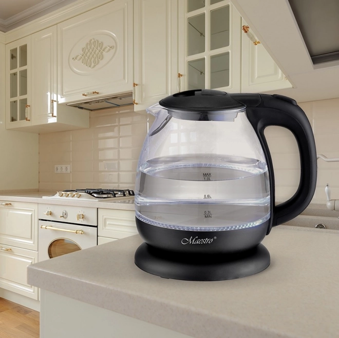 Snelkookketel 1l 1100W glazen MR-055-ZWART