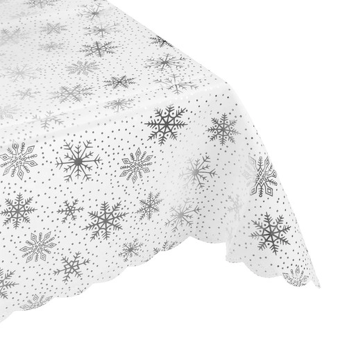 Weihnachtstischdecke mit Schneeflockenmuster 260 x 140 cm