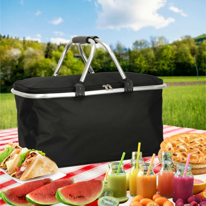 Faltbarer Thermo-Picknickkorb schwarz