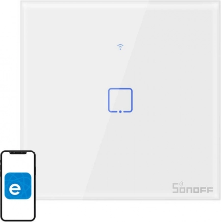 Interrupteur mural tactile Wi‑Fi intelligent SONOFF – 1 canal