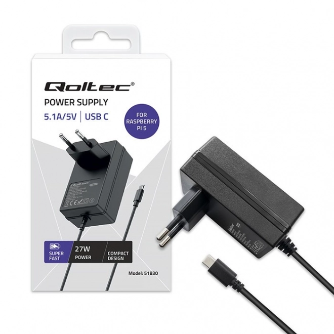 Lader Super FAST PD voor Raspberry Pi 5 met USB-C 27W