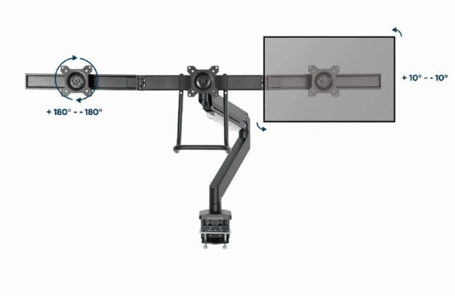 Frame voor 3 monitoren met verstelbare arm